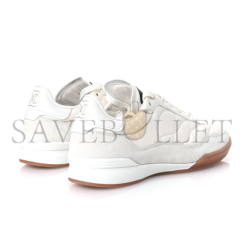 CHANEL SUEDE CALFSKIN QUILTED SNEAKERS 36 G45336